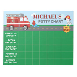 Persoonlijke brandweerman potty chart naam & taken notitieblok