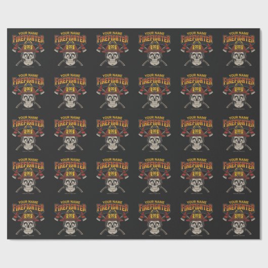 Persoonlijke brandweerman schedel helm bijl brandw cadeaupapier (Vlak)