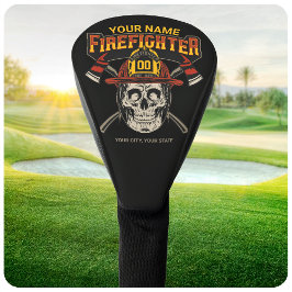 Persoonlijke brandweerman schedel helm bijl brandw golfheadcover