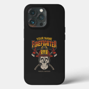 Persoonlijke brandweerman schedel helm bijl brandw iPhone 13 pro hoesje