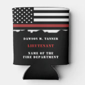 Persoonlijke brandweerman Thin Red Line brandweer  Blikjeskoeler (Achterkant)