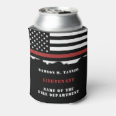 Persoonlijke brandweerman Thin Red Line brandweer  Blikjeskoeler (Blikje Achterkant)