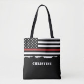 Persoonlijke brandweerman Thin Red Line brandweer  Tote Bag (Voorkant)