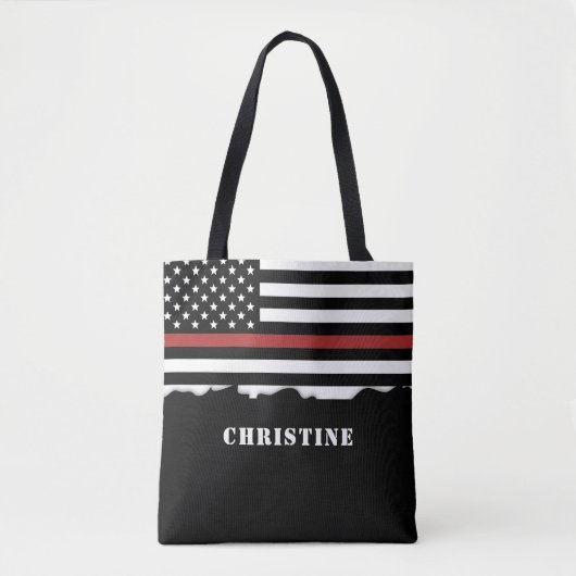 Persoonlijke brandweerman Thin Red Line brandweer  Tote Bag (Voorkant)
