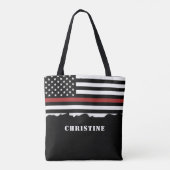 Persoonlijke brandweerman Thin Red Line brandweer  Tote Bag (Achterkant)