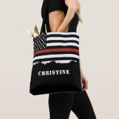 Persoonlijke brandweerman Thin Red Line brandweer  Tote Bag (Dichtbij)