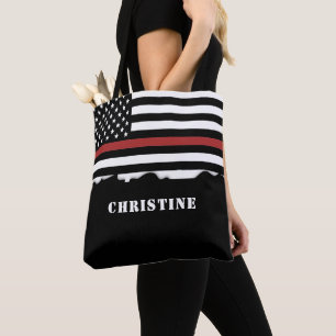 Persoonlijke brandweerman Thin Red Line brandweer Tote Bag