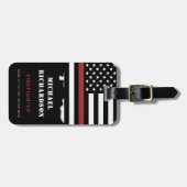 Persoonlijke brandweerman Thin Red Line Fire Rescu Bagagelabel (Voorkant horizontaal)