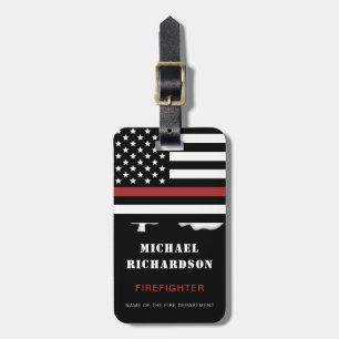 Persoonlijke brandweerman Thin Red Line Fire Rescu Bagagelabel