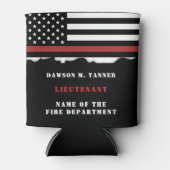 Persoonlijke brandweerman Thin Red Line Fire Rescu Blikjeskoeler (Voorkant)