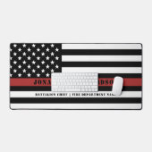 Persoonlijke brandweerman Thin Red Line Fire Rescu Bureaumat (Keyboard & Muis)