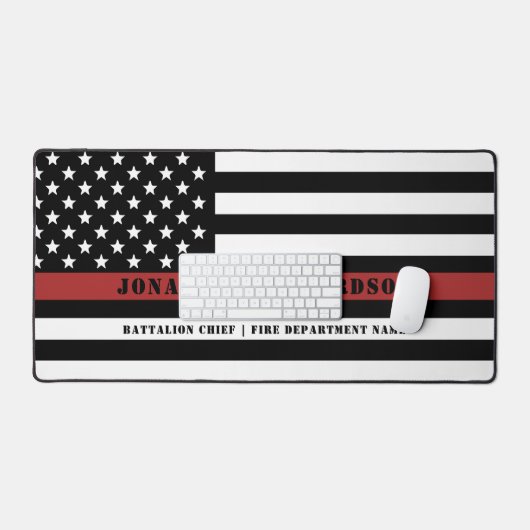 Persoonlijke brandweerman Thin Red Line Fire Rescu Bureaumat (Keyboard & Muis)