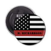 Persoonlijke brandweerman Thin Red Line Fire Rescu Button Flesopener (Voorkant)