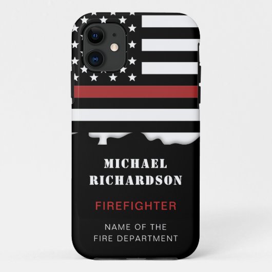 Persoonlijke brandweerman Thin Red Line Fire Rescu Case-Mate iPhone Case (Achterkant)