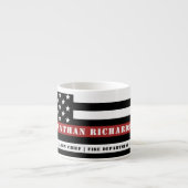 Persoonlijke brandweerman Thin Red Line Fire Rescu Espresso Kop (Voorkant)