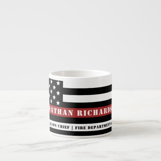 Persoonlijke brandweerman Thin Red Line Fire Rescu Espresso Kop (Voorkant)