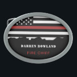 Persoonlijke brandweerman Thin Red Line Fire Rescu Gesp<br><div class="desc">Gepersonaliseerde brandweerman met een rode lijn voor brandweerkorpsen!</div>