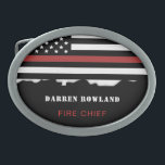 Persoonlijke brandweerman Thin Red Line Fire Rescu Gesp<br><div class="desc">Gepersonaliseerde brandweerman met een rode lijn voor brandweerkorpsen!</div>