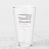 Persoonlijke brandweerman Thin Red Line Fire Rescu Glas (Achterkant)