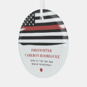 Persoonlijke brandweerman Thin Red Line Fire Rescu Glas Ornament (Voorkant links)