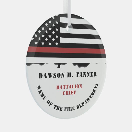 Persoonlijke brandweerman Thin Red Line Fire Rescu Glas Ornament (Voorkant Rechts)