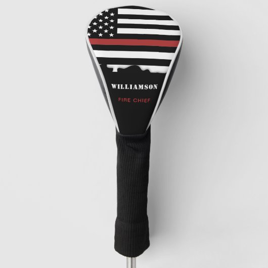 Persoonlijke brandweerman Thin Red Line Fire Rescu Golfheadcover (Voorkant)