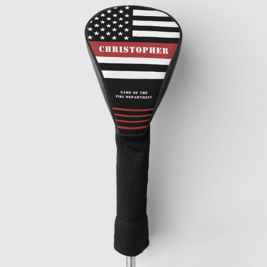 Persoonlijke brandweerman Thin Red Line Fire Rescu Golfheadcover (Voorkant)