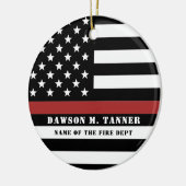 Persoonlijke brandweerman Thin Red Line Fire Rescu Keramisch Ornament (Links)