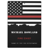 Persoonlijke brandweerman Thin Red Line Fire Rescu Klembord (Achterkant)