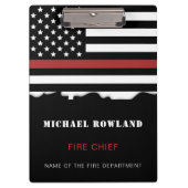 Persoonlijke brandweerman Thin Red Line Fire Rescu Klembord (Voorkant)