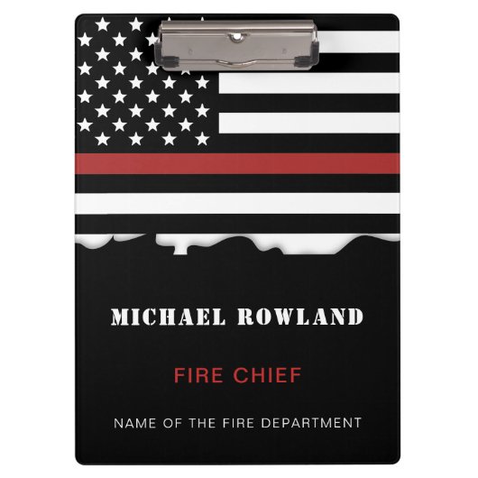 Persoonlijke brandweerman Thin Red Line Fire Rescu Klembord (Voorkant)