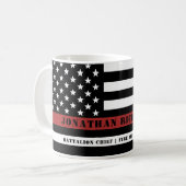 Persoonlijke brandweerman Thin Red Line Fire Rescu Koffiemok (Voorkant links)