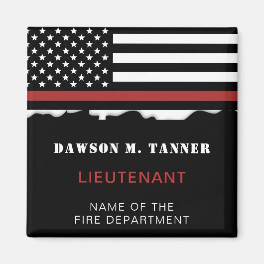 Persoonlijke brandweerman Thin Red Line Fire Rescu Magneet (Voorkant)