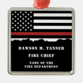 Persoonlijke brandweerman Thin Red Line Fire Rescu Metalen Ornament (Voorkant)