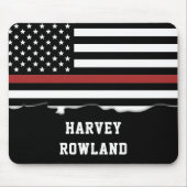 Persoonlijke brandweerman Thin Red Line Fire Rescu Muismat (Voorkant)