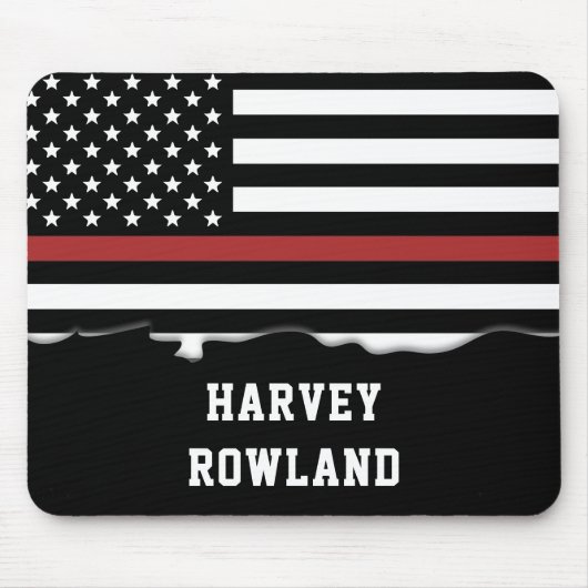 Persoonlijke brandweerman Thin Red Line Fire Rescu Muismat (Voorkant)