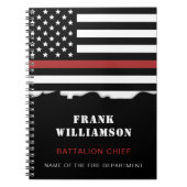 Persoonlijke brandweerman Thin Red Line Fire Rescu Notitieboek (Voorkant)