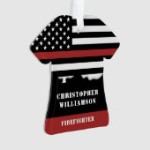 Persoonlijke brandweerman Thin Red Line Fire Rescu Ornament (voorkant)