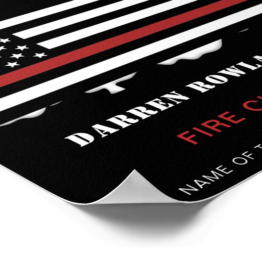 Persoonlijke brandweerman Thin Red Line Fire Rescu Poster (Hoek)