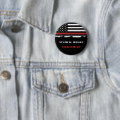 Persoonlijke brandweerman Thin Red Line Fire Rescu Ronde Button 5,7 Cm (In situ)