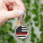 Persoonlijke brandweerman Thin Red Line Fire Rescu Sleutelhanger (Hand)