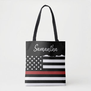 Persoonlijke brandweerman Thin Red Line Fire Rescu Tote Bag