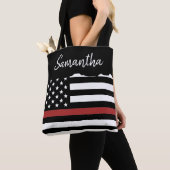Persoonlijke brandweerman Thin Red Line Fire Rescu Tote Bag (Dichtbij)