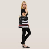 Persoonlijke brandweerman Thin Red Line Fire Rescu Tote Bag (Op model)