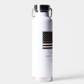 Persoonlijke brandweerman Thin Red Line Fire Rescu Waterfles (Voorkant)