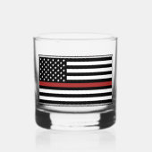 Persoonlijke brandweerman Thin Red Line Fire Rescu Whisky Glas (Voorkant)