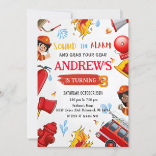 Persoonlijke brandweerman verjaardagsfeestje kaart