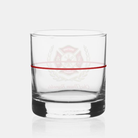 Persoonlijke brandweerman whisky glas (Achterkant)