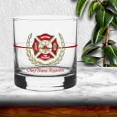 Persoonlijke brandweerman whisky glas