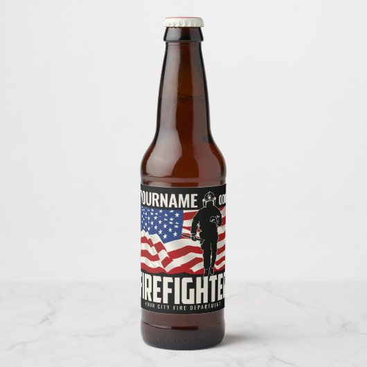 Persoonlijke brandweerreddingsvlag van de VS Patri Bier Etiket (Voorkant)